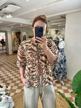 Load image into Gallery viewer, Tie Front Blouse - Animal Print
