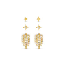 Load image into Gallery viewer, Orelia Starburst & Waterfall Earring Stack - ORE40845