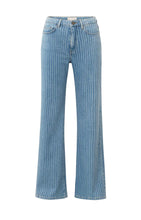 Load image into Gallery viewer, YaYa Wide Leg Denim Trousers With Stripe - 311101