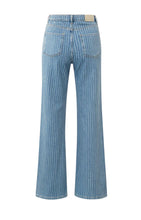 Load image into Gallery viewer, YaYa Wide Leg Denim Trousers With Stripe - 311101