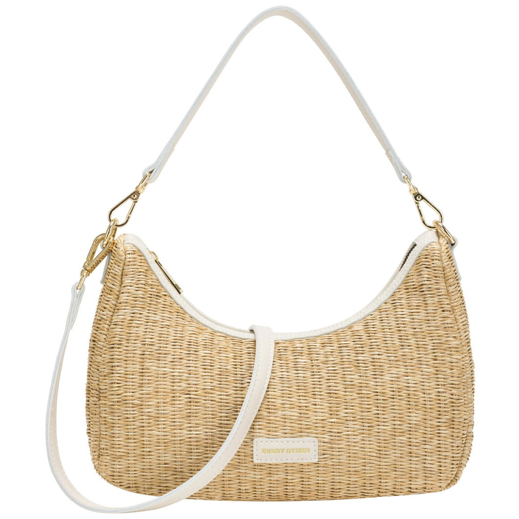 Every Other Single Strap Curved Top Bag - White 12046