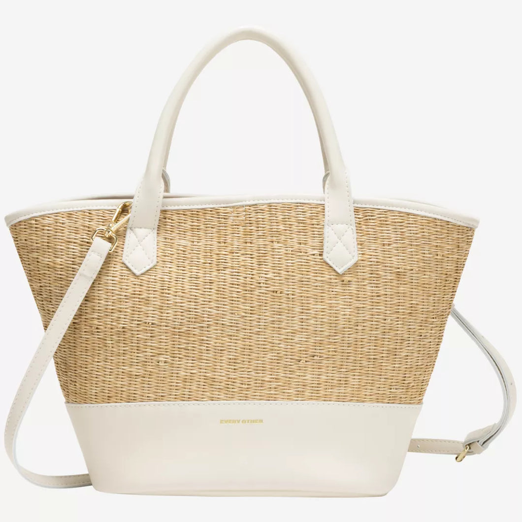 Every Other Large Soleil Rattan Tote Bag - 12047