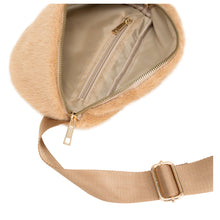 Load image into Gallery viewer, Every Other Faux Fur Sling Bag 12081 - Tan
