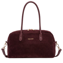 Load image into Gallery viewer, Every Other Suede Effect Bowling Bag - Burgundy 12191
