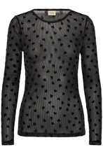 Load image into Gallery viewer, Fransa Frmesh Top - Black Hearts

