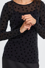 Load image into Gallery viewer, Fransa Frmesh Top - Black Hearts
