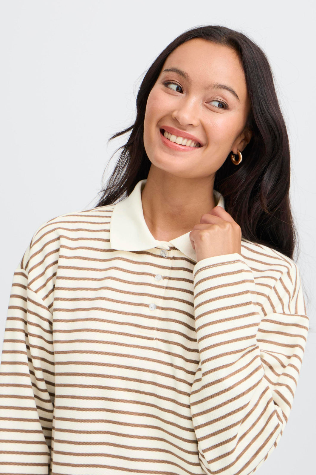 Fransa Frkerra Top - Beige Stripe