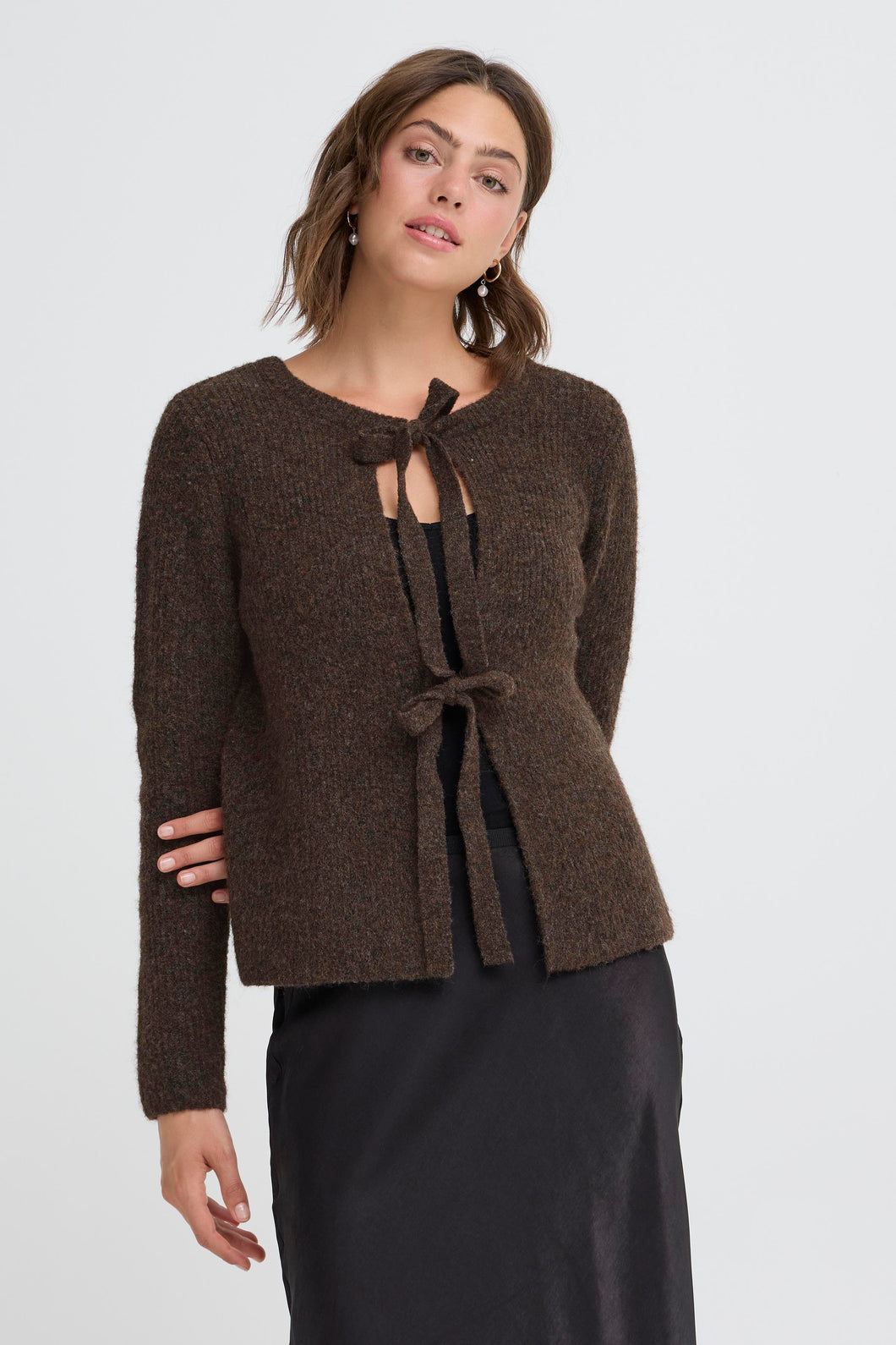 Fransa Frrosanna Cardigan - Chocolate Torte