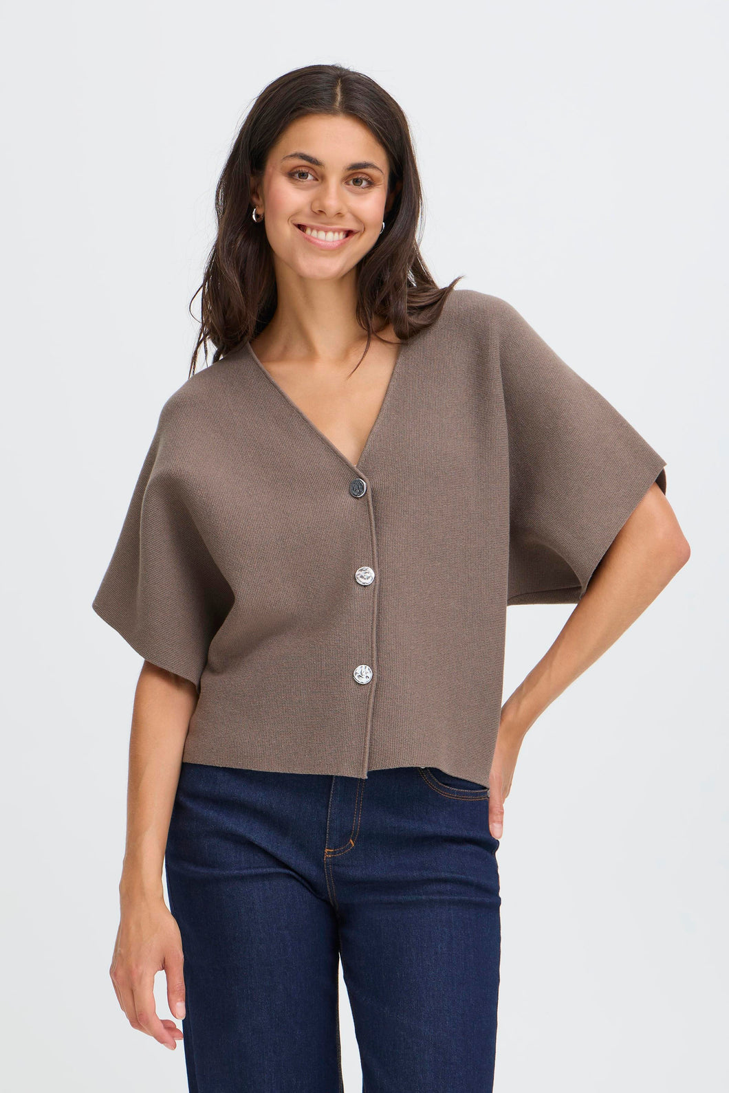 Fransa Frita Cardigan - Falcon