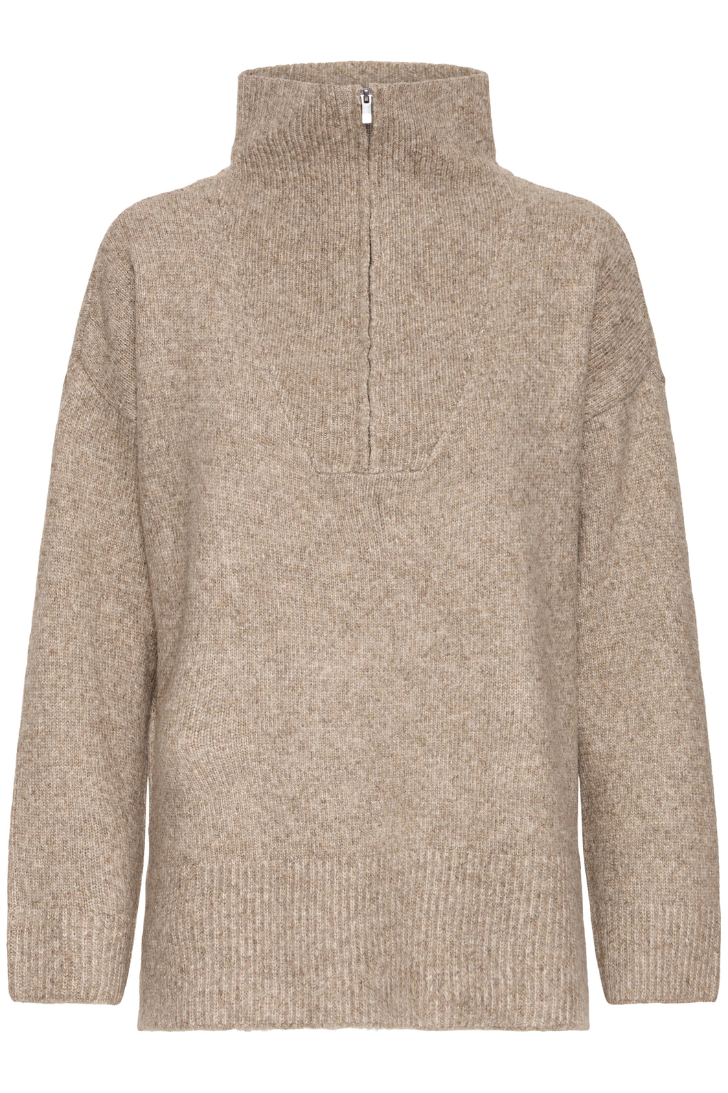Fransa Frgigi Half Zip Knit - Falcon Melange
