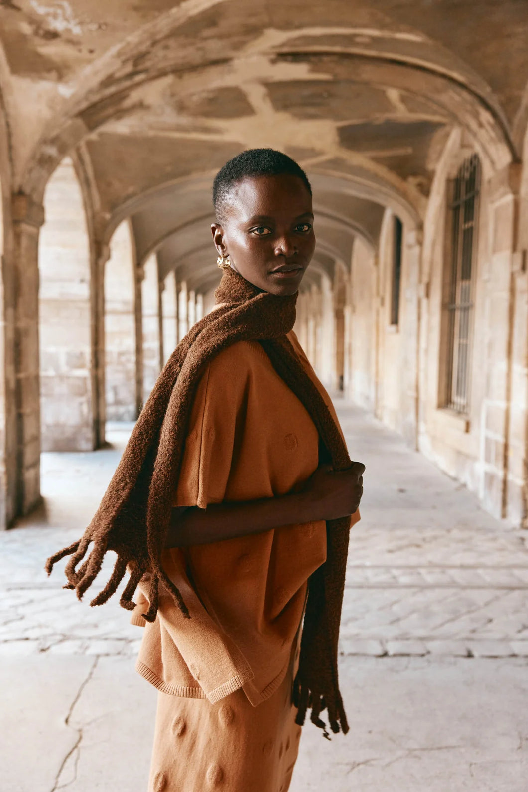 Eb & Ive Folie Scarf - Tobacco