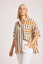 Load image into Gallery viewer, Eb &amp; Ive Treville Stripe Shirt - Caramel - Village Boutique 
