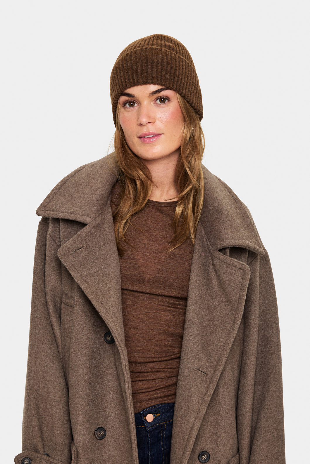 Saint Tropez Lanika Beanie Hat - Dark Oak