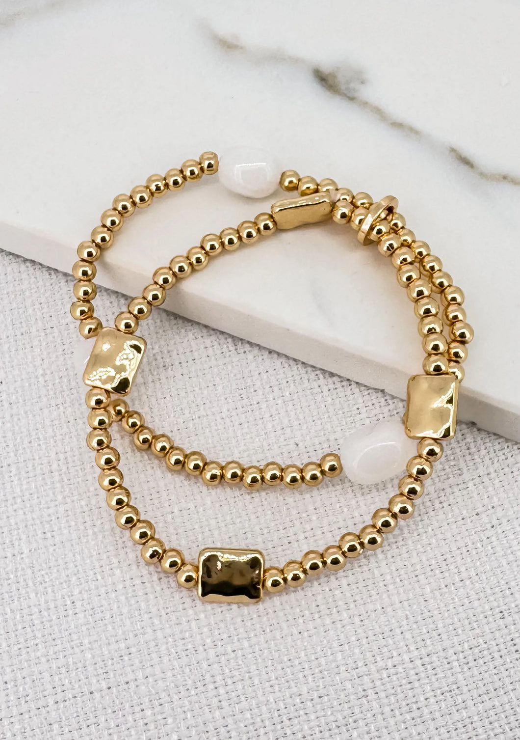 Envy Gold Double Layer Stretch Bracelet - 3552