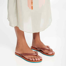 Load image into Gallery viewer, Melissa Airflow Flip Flop Sandals - Brown / Blue
