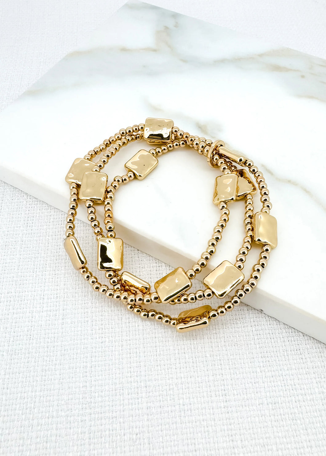 Envy Gold Triple Layer Stretch Bracelet - 4370