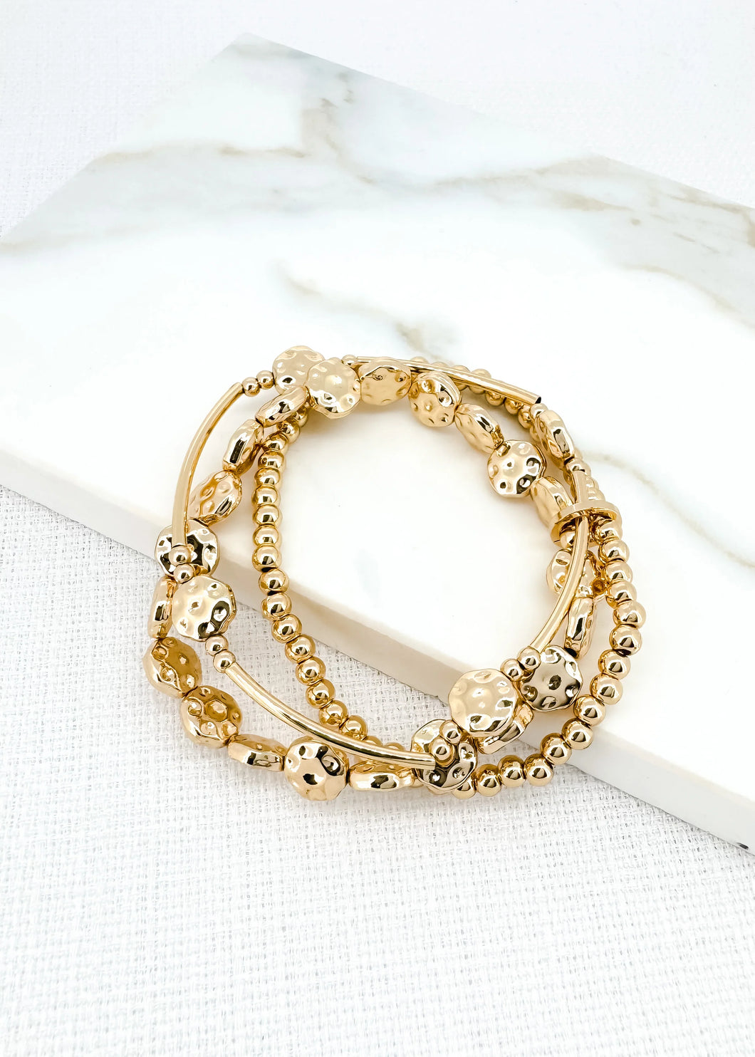 Envy Gold triple Layer Stretch Bracelet - 4375