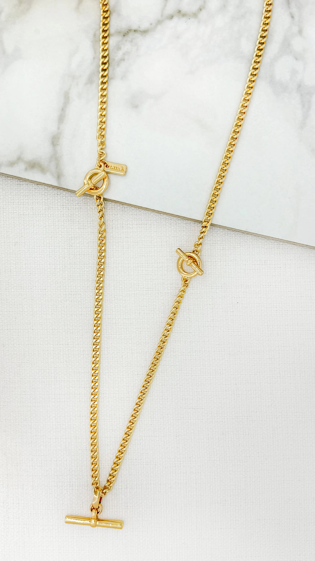 Envy Gold Long T-Bar Necklace - 4425