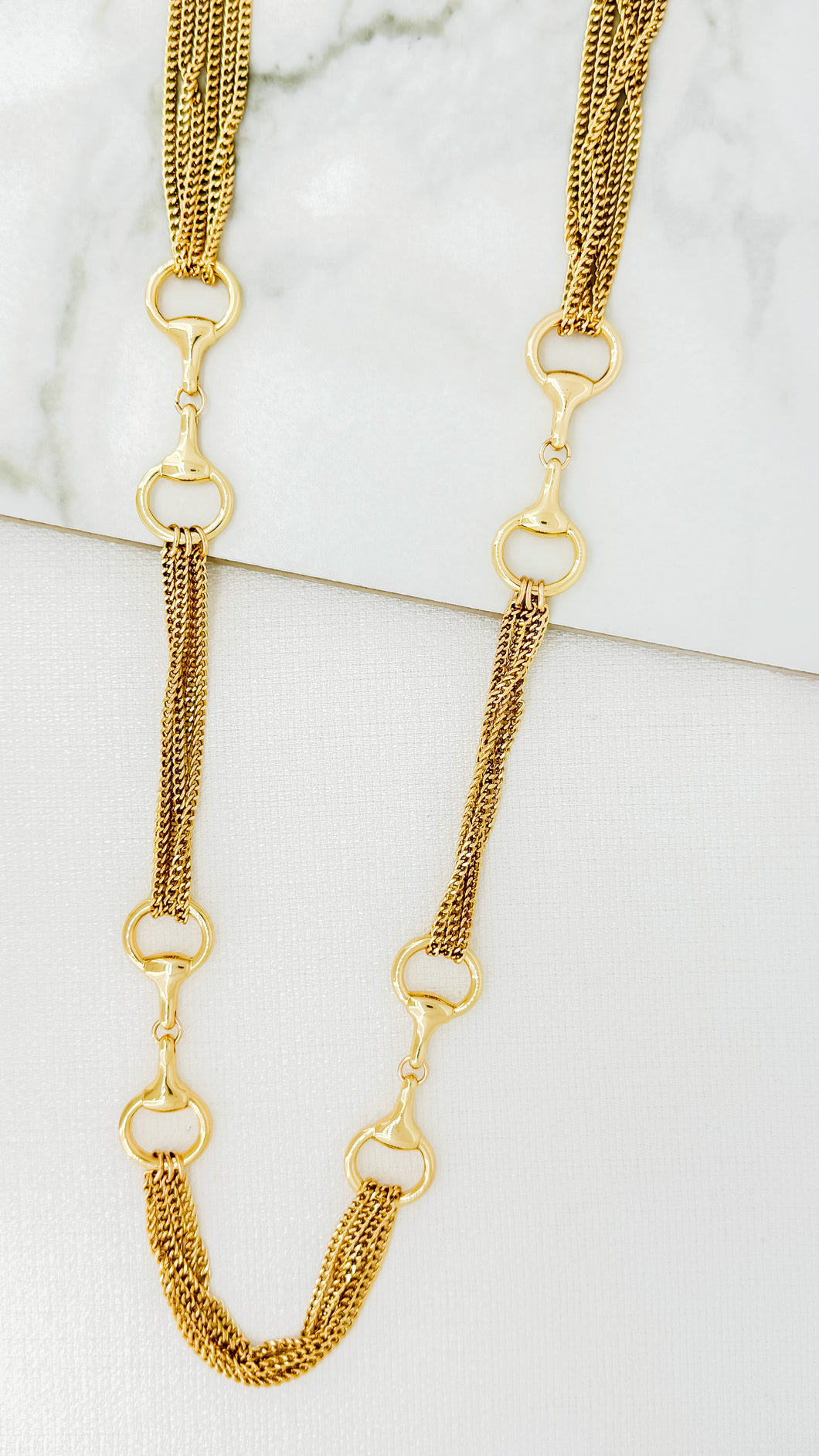 Envy Saddle Link Long Necklace - 4511