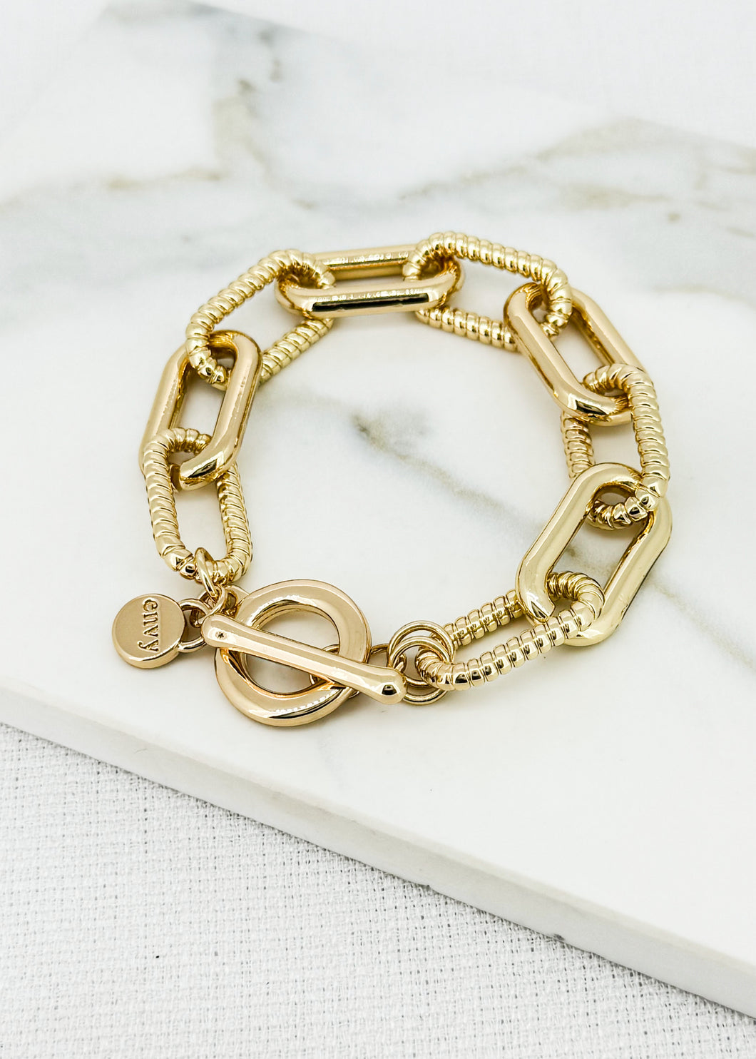 Envy Textured Chain Link Bracelet - 4582