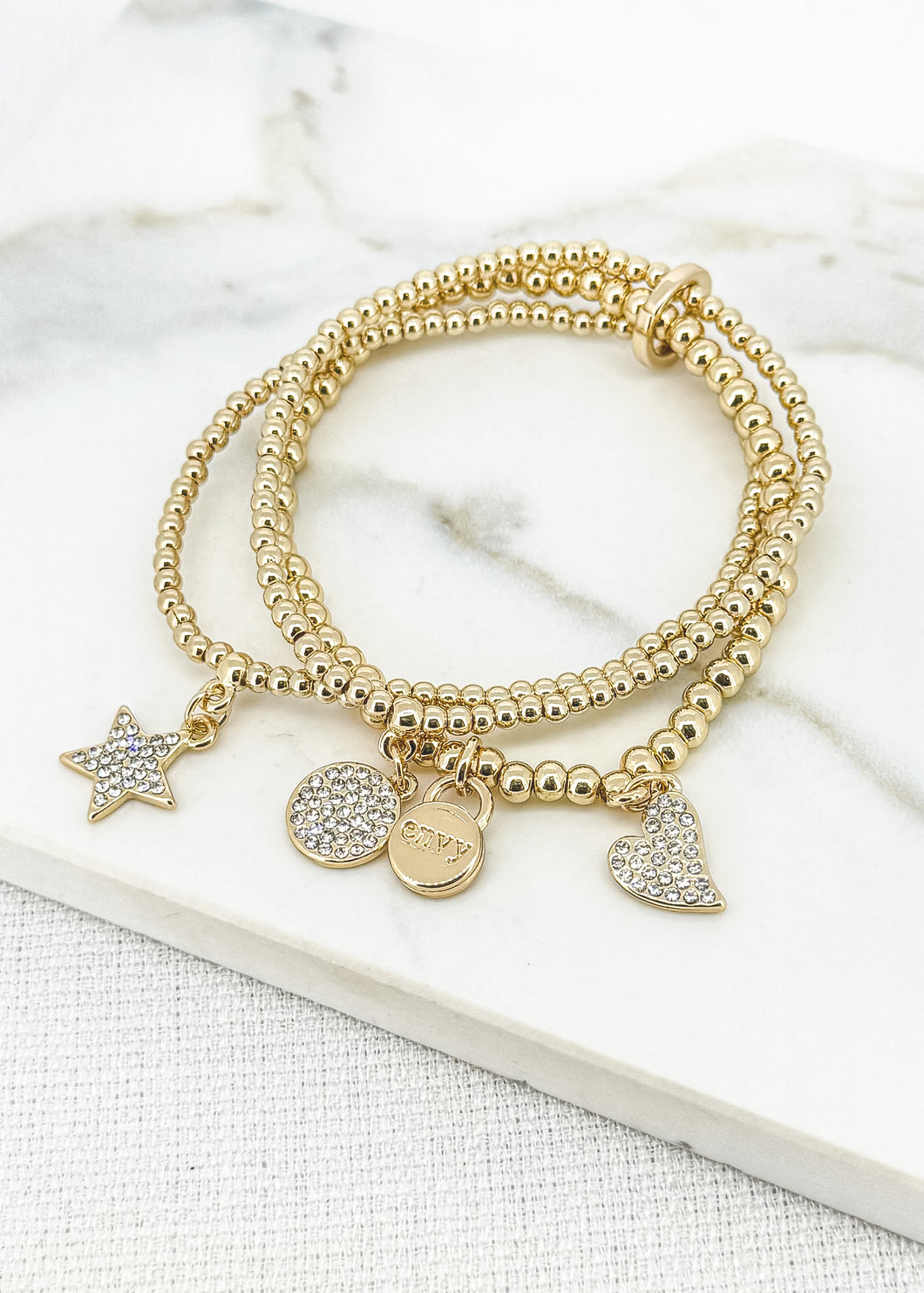 Envy Triple Layer Diamante Charm Bracelet - 4586