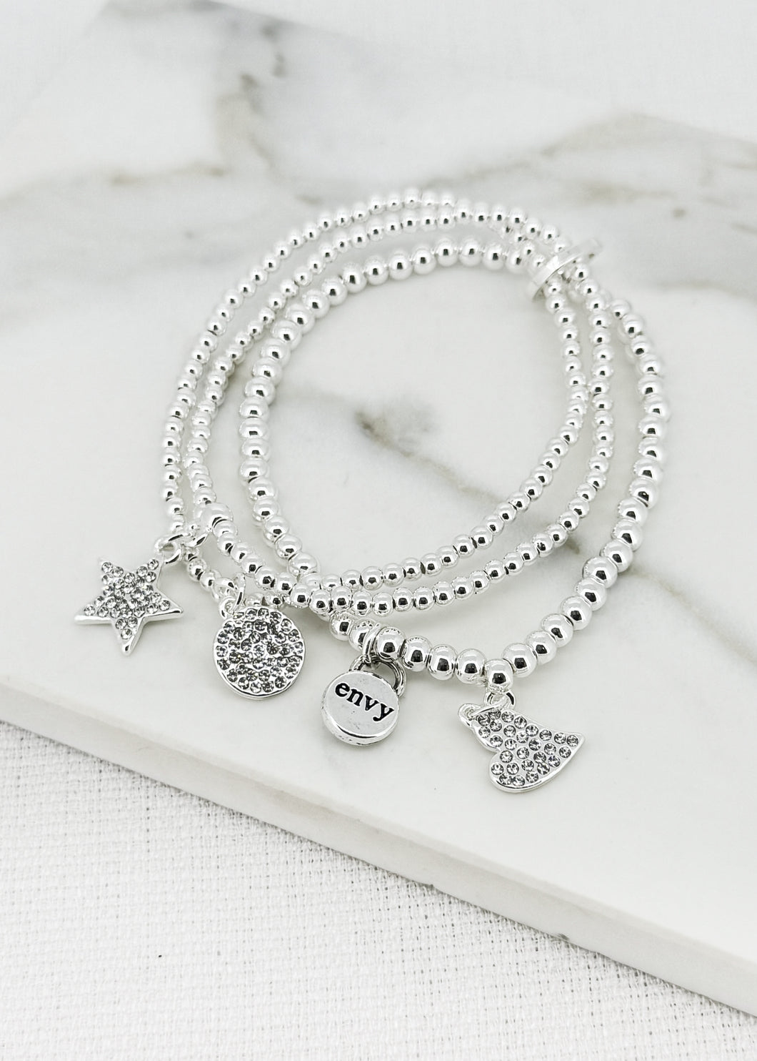 Envy Triple Layer Diamante Charm Bracelet - 4586