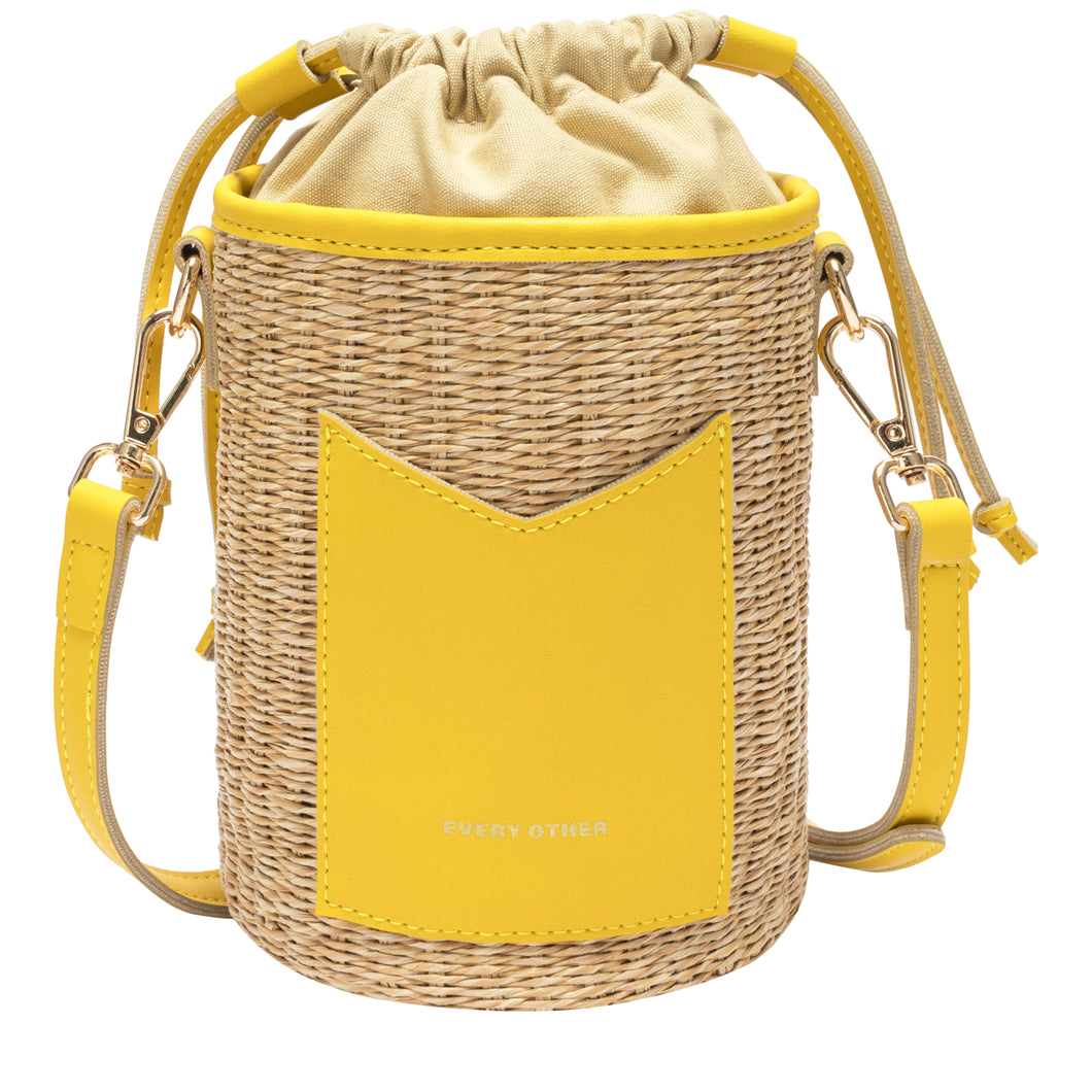 Every Other Drawstring Shoulder Bag - Yellow 12022