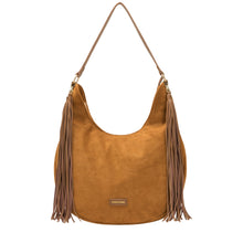 Load image into Gallery viewer, Every Other Medium Scoop Tassel Bag 12119 - Tan - Village Boutique 
