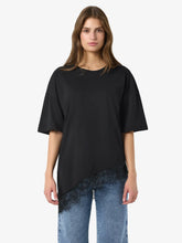 Load image into Gallery viewer, Noisy May Nmeasy Lace Detail Tee - Black
