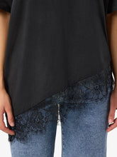 Load image into Gallery viewer, Noisy May Nmeasy Lace Detail Tee - Black
