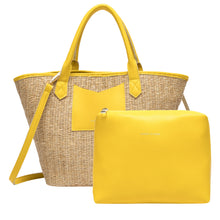 Load image into Gallery viewer, Every Other Large Woven Tote Bag - Yellow 12019

