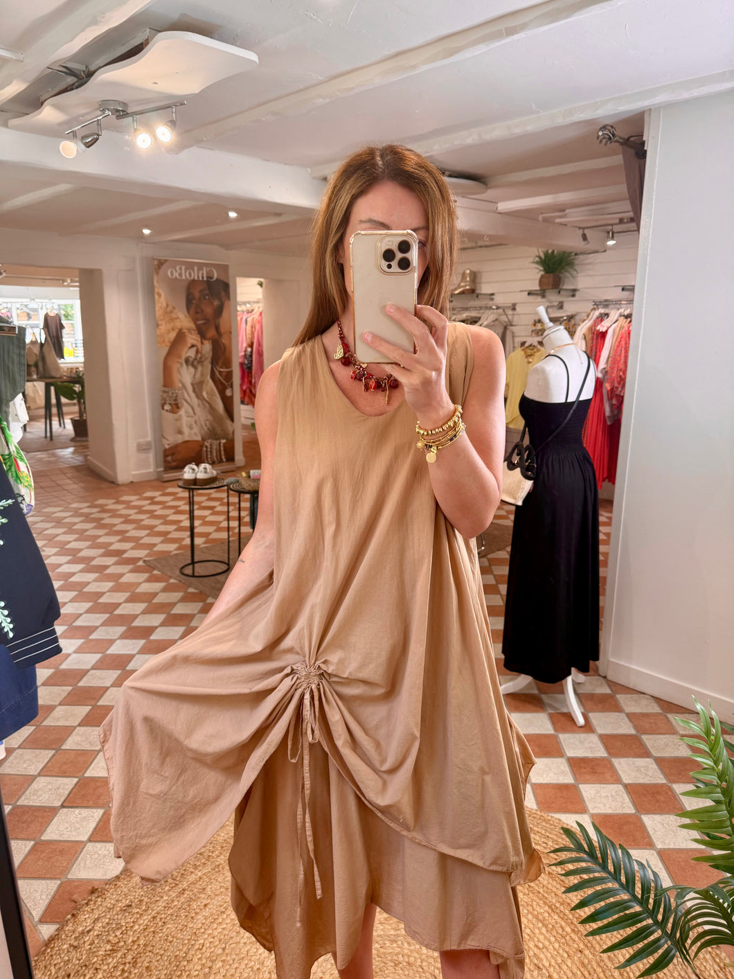 Parachute Dress - Camel