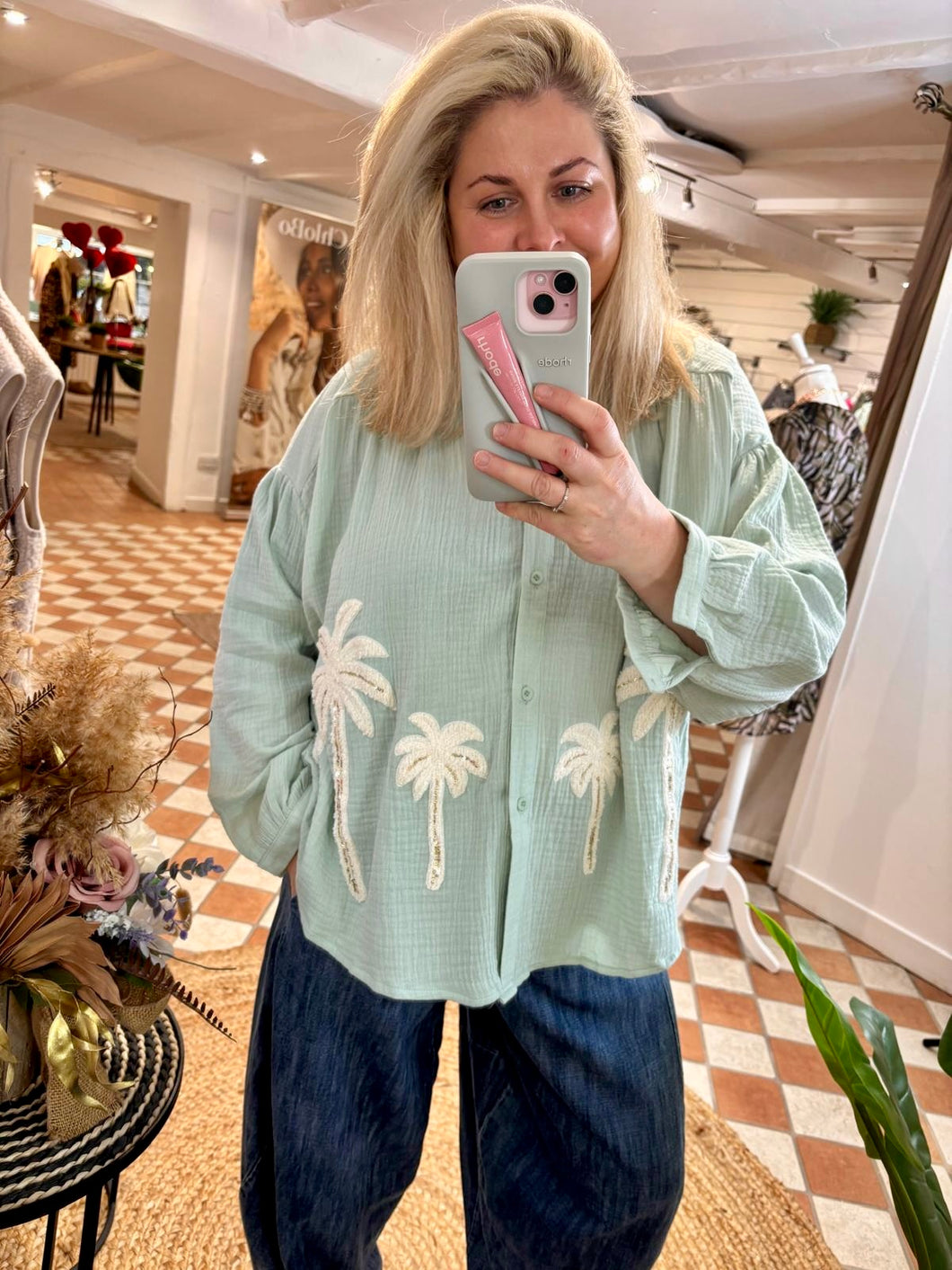 Palm Beach Shirt - Aqua