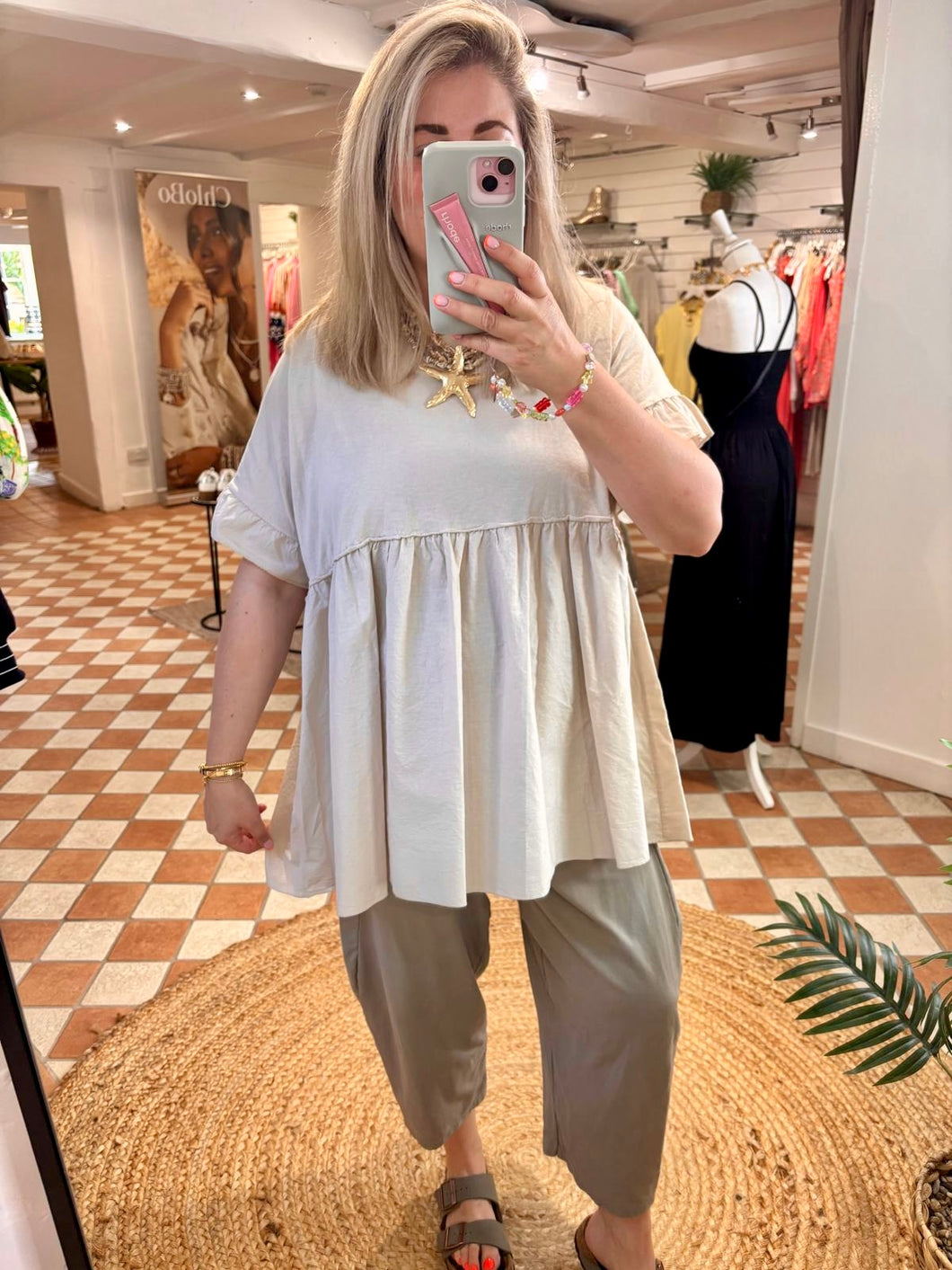 Smock Tee - Stone