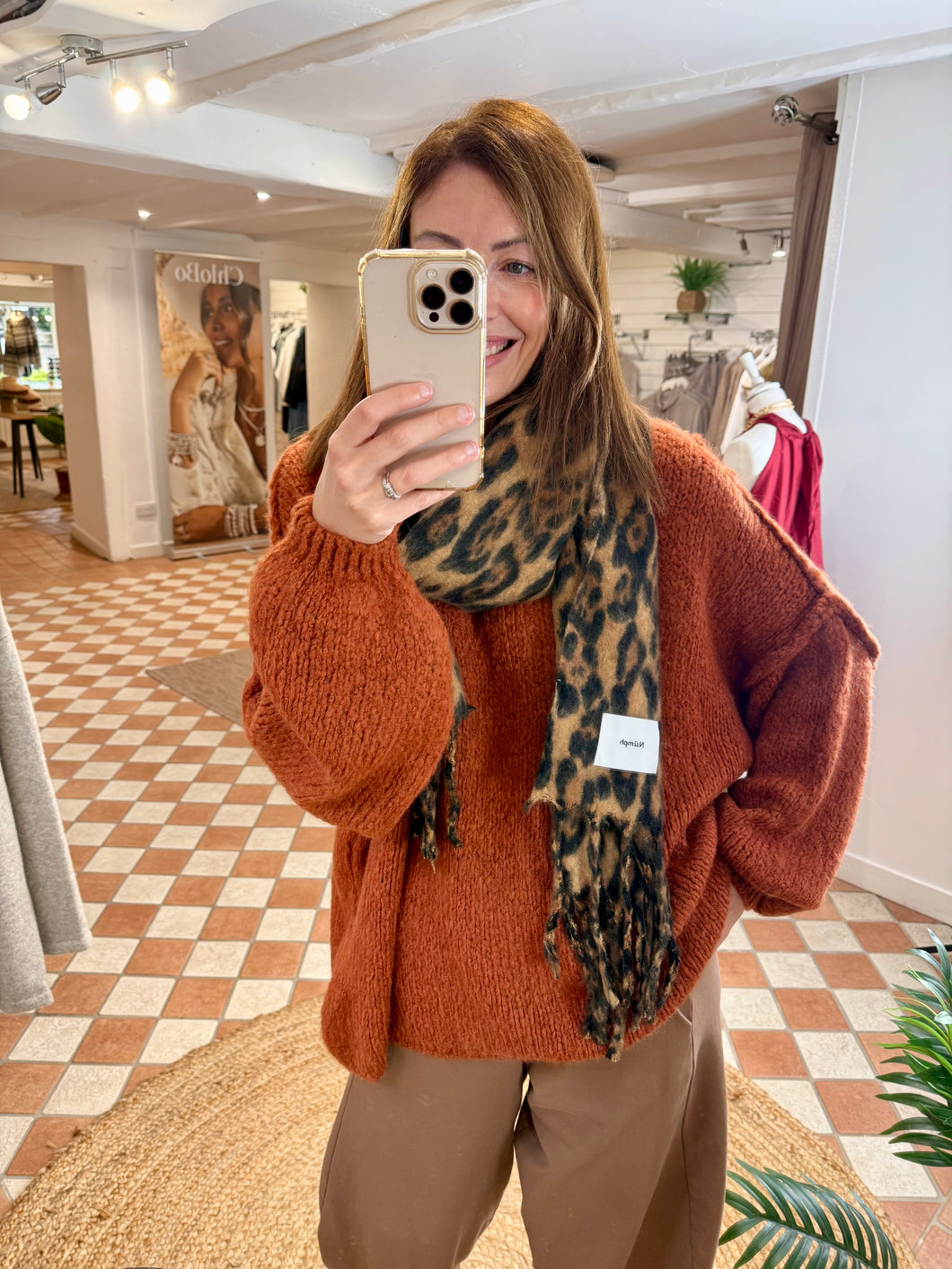 Exposed Seam Knit - Rust