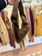 Load image into Gallery viewer, Studded Hoop Bag - Chocolate - Village Boutique 
