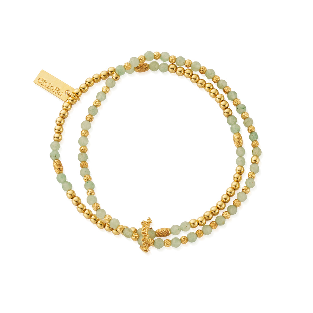 ChloBo Gold Wisteria Aventurine Set Of 2 Bracelets - GBSETA3423