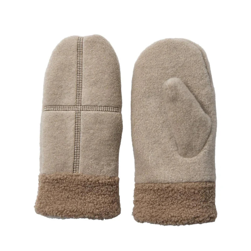 Numph Nuteddi Mitten Gloves - Taupe Grey