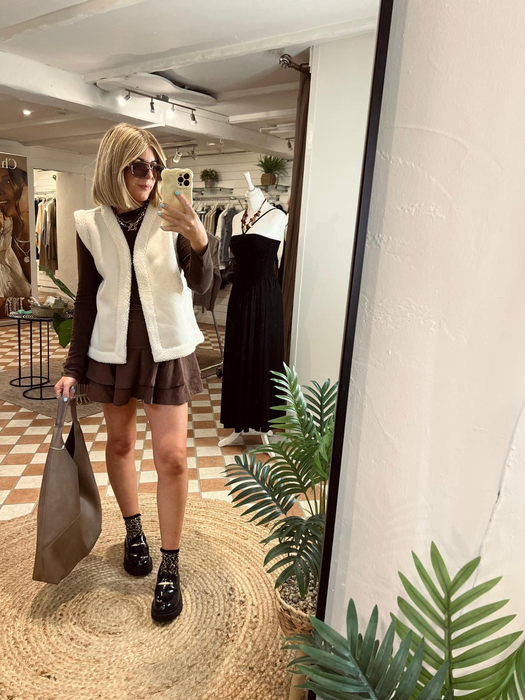 Fransa Frelektra Gilet  - Limestone Melange