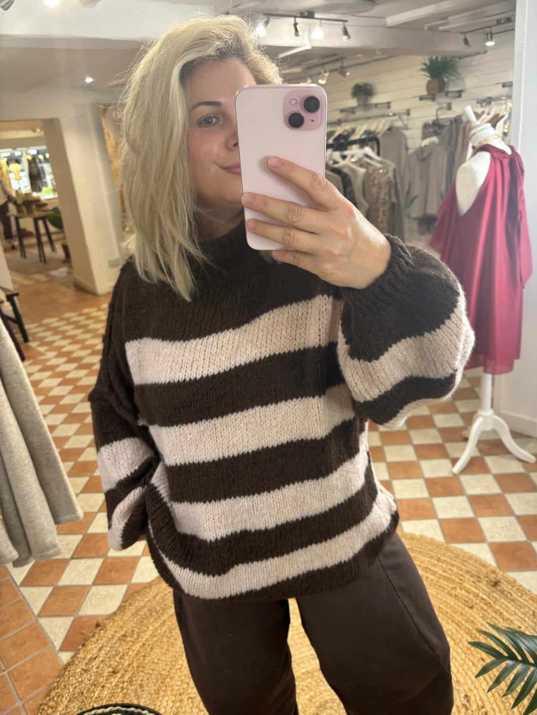 Bramble Knit - Chocolate / Blush Pink