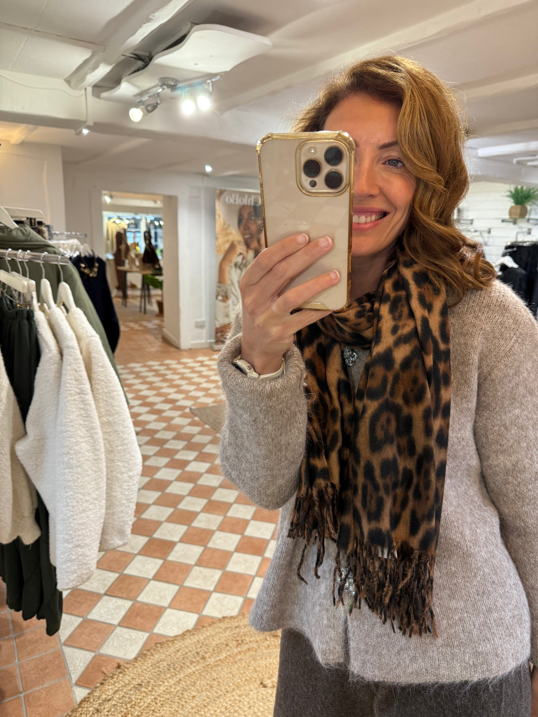 Leopard Fringe Scarf
