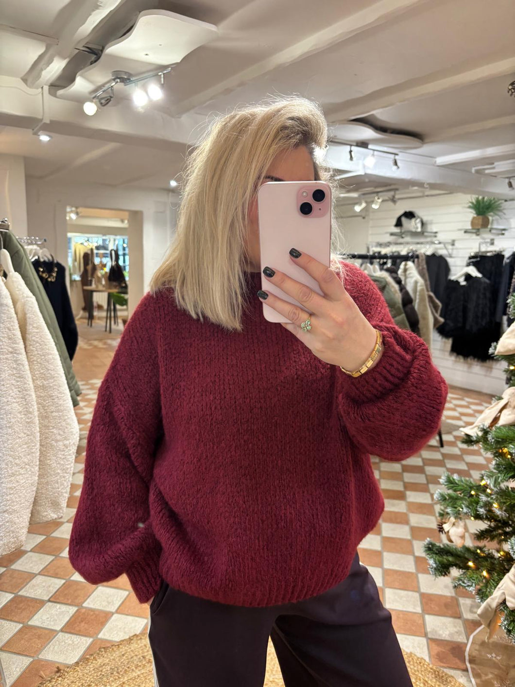 Balloon Sleeve Knit - Wine