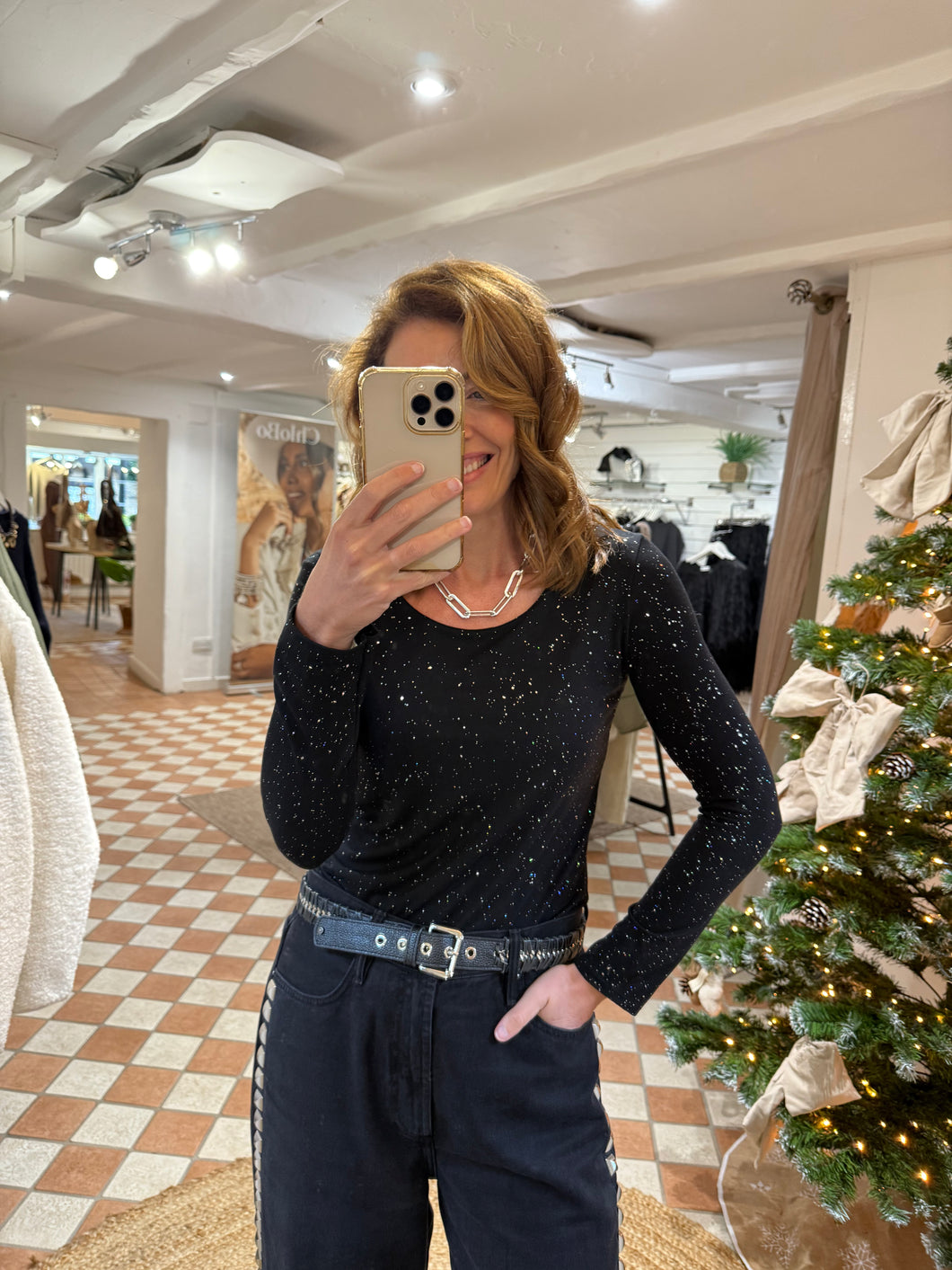 Twinkle Layering Top - Black