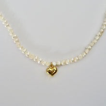 Load image into Gallery viewer, The Lucky Charms Club Pearl Heart Choker Necklace
