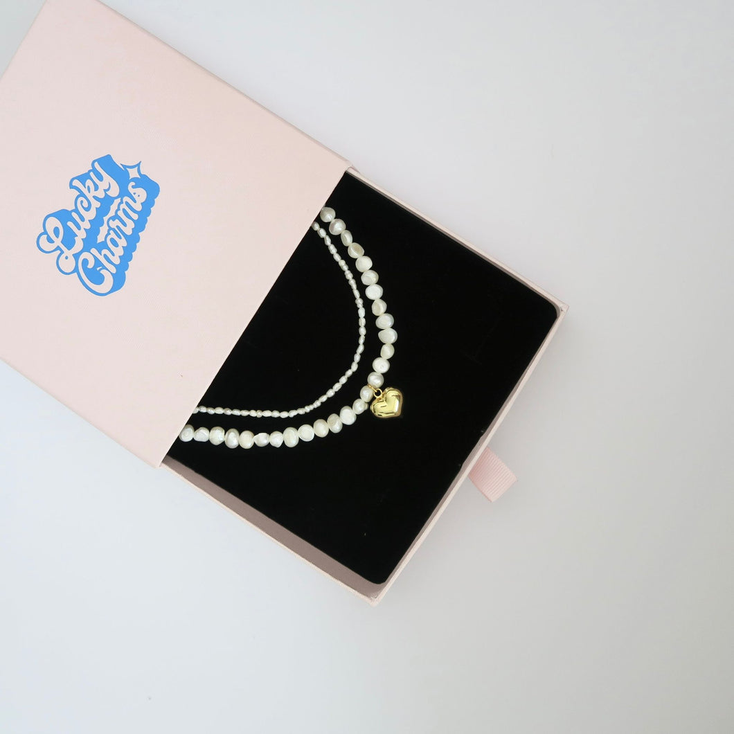 The Lucky Charms Club Pearl Heart Choker Necklace