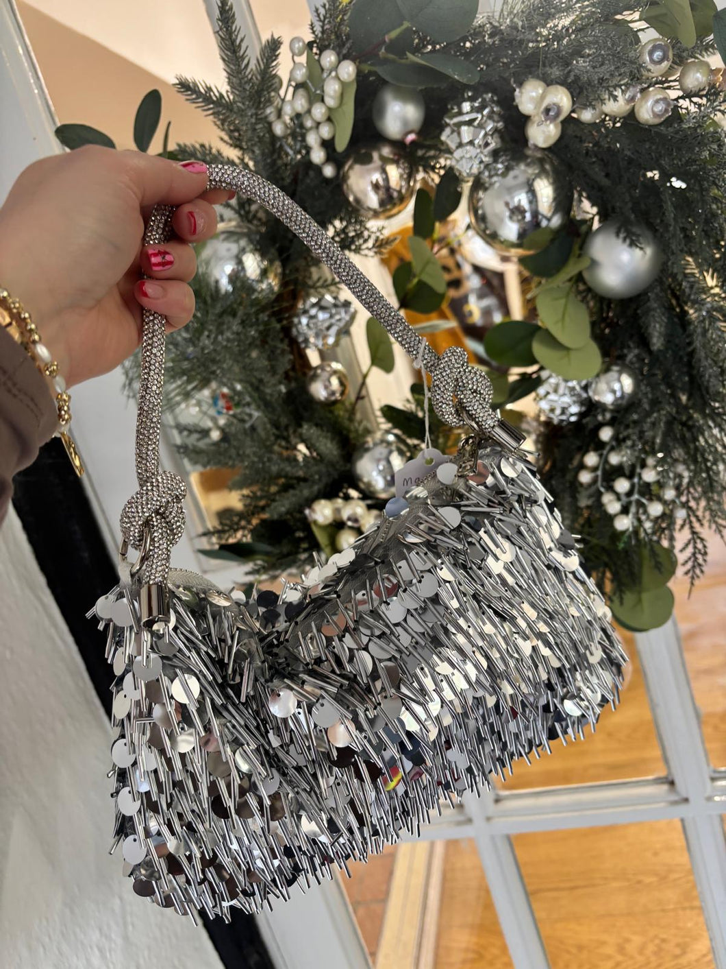 Martini Sequin Bag - Silver