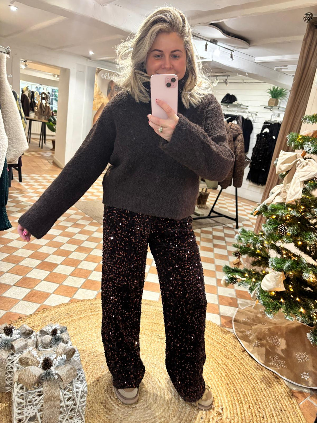 Party Palazzo Trousers - Chocolate