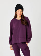 Load image into Gallery viewer, Suzy D Marta Oversized Sweat With Wide Hem - Eggplant
