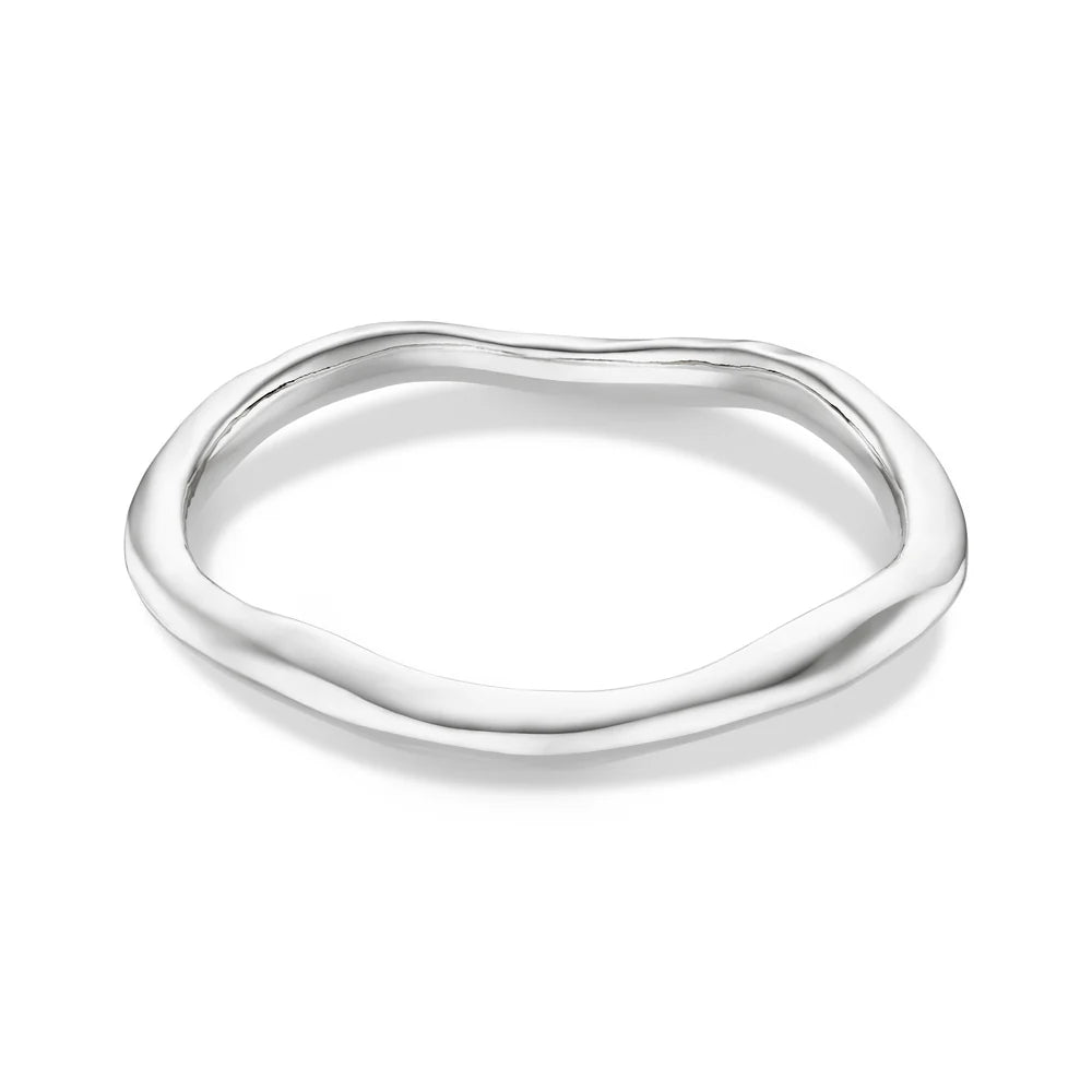 Orelia Polished Hammered Bangle - ORE30606