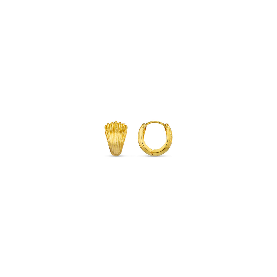 Orelia Textured Fan Hoop Earrings - ORE30751